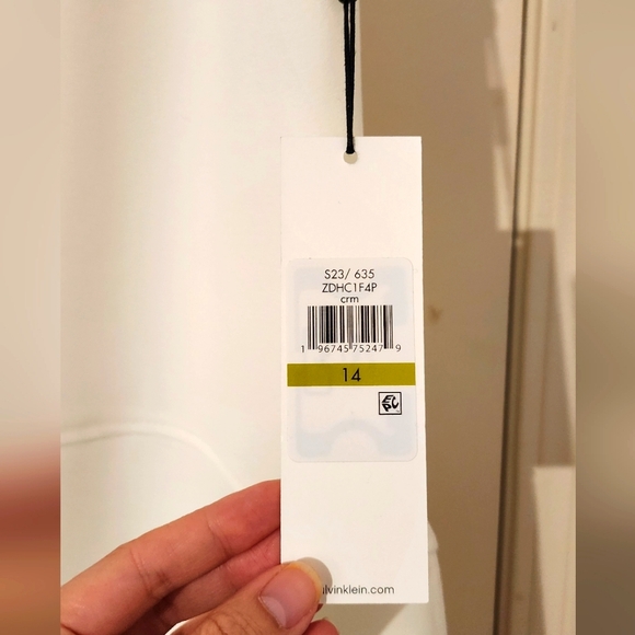 BNWT Cream Calvin Klein Dress Sz. 14 - Picture 3 of 4